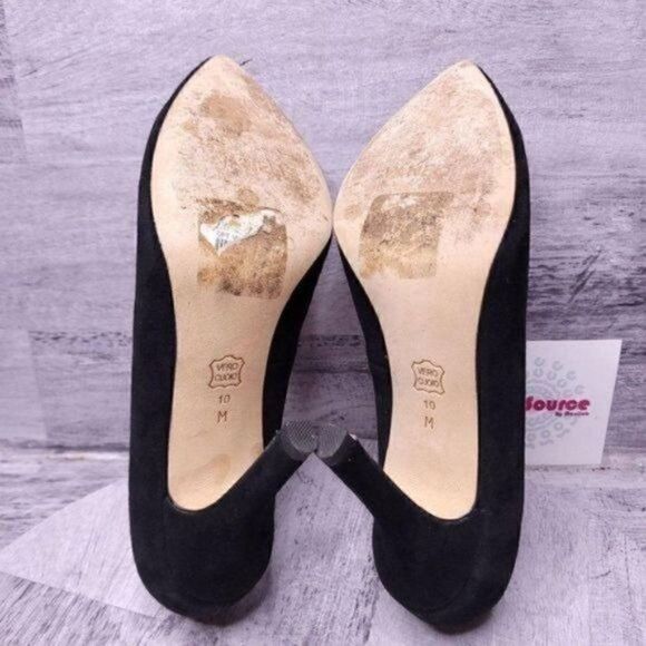 Vaneli Suede Pointed Toe Stiletto Dress Pump Black Women's sz 10 - Picture 7 of 8